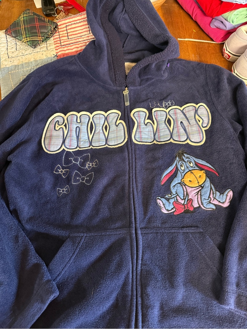 Disney Navy "Chill Lovin'" Eeyore Zip Hoodie
